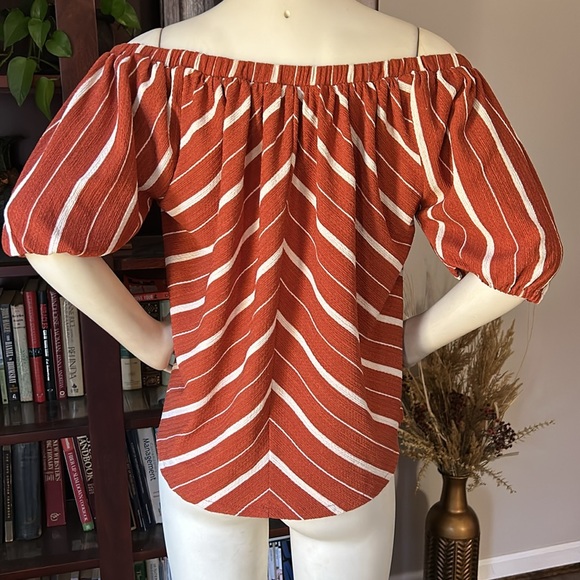 Anthropologie Elodie Terracotta Off the Shoulder Top - Picture 4 of 7